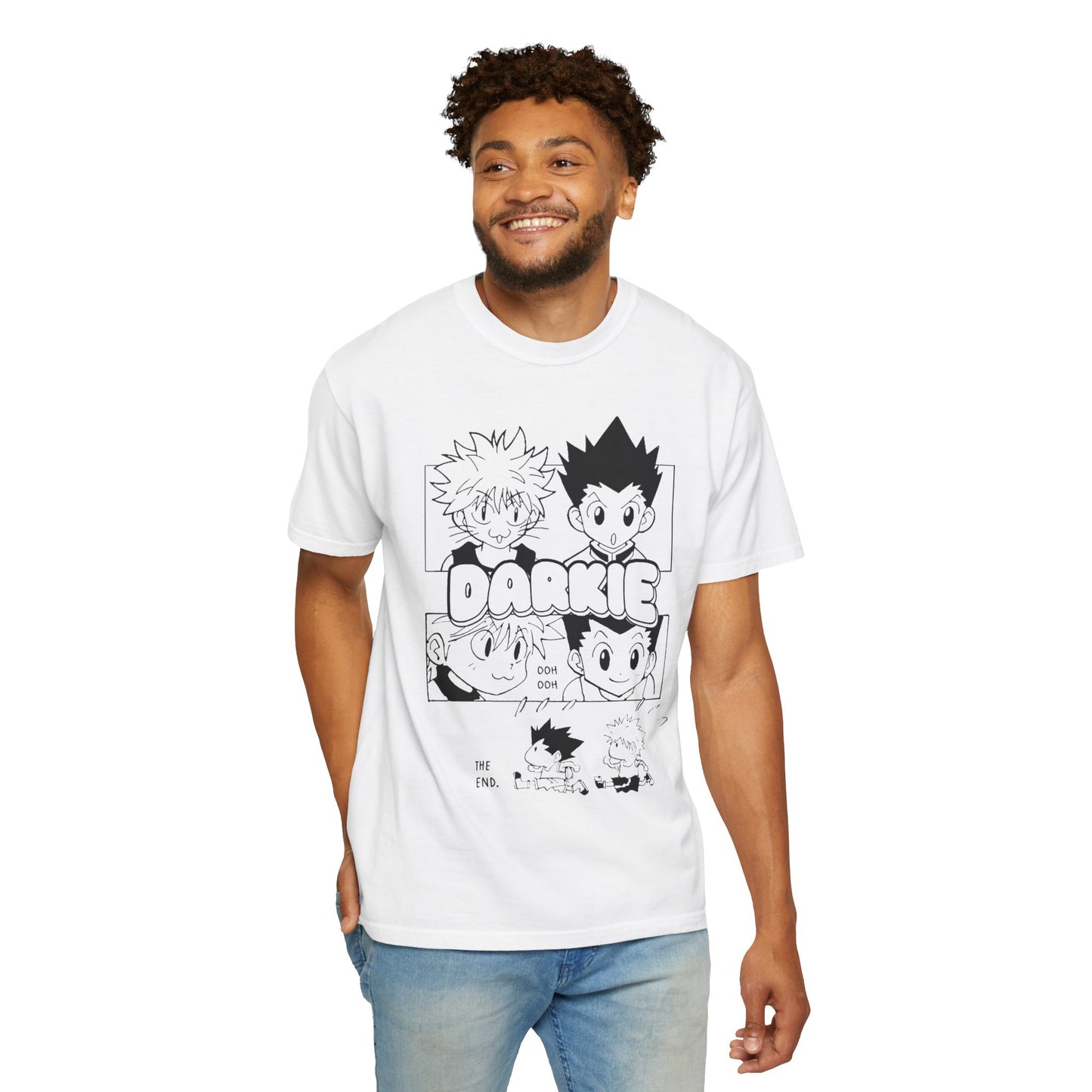 Black and white anime pannel white Oversized T-shirt