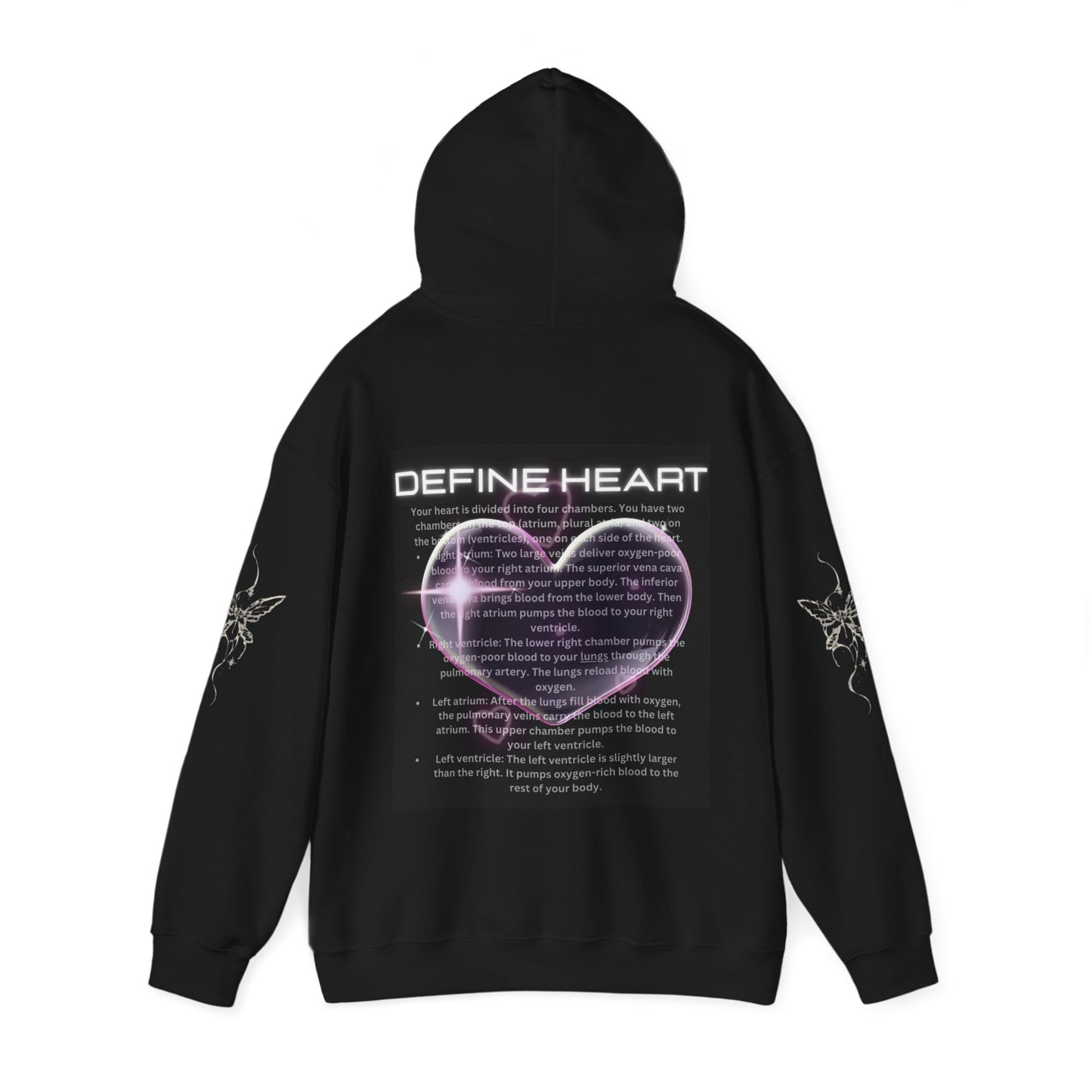 Darkstuff Black y2k pink heart hoodie