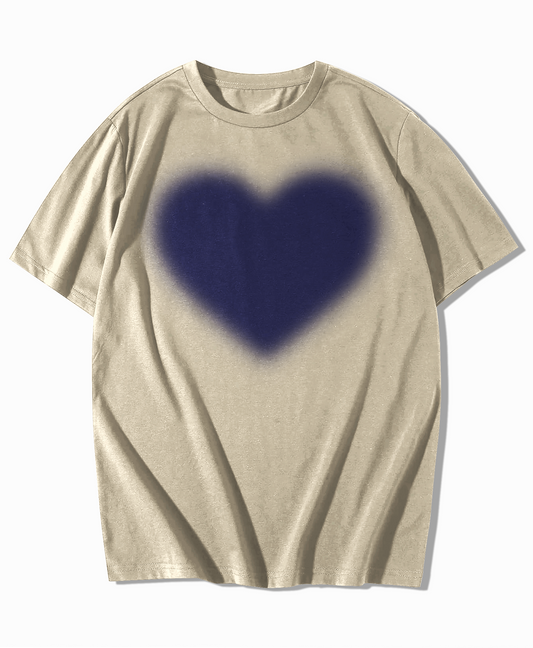 Soft heart t-shirt in Natural color blend y2k